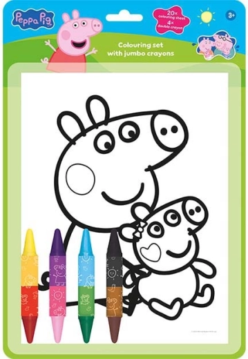 Set de coloriage avec crayons de cire double face Peppa Pig
