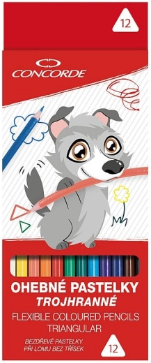 Crayons CONCORDE triangulaires flexibles sans bois 12 pcs
