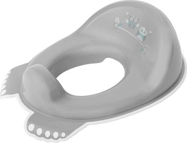 Réducteur de toilette antidérapant pour enfants avec motif chouette – gris