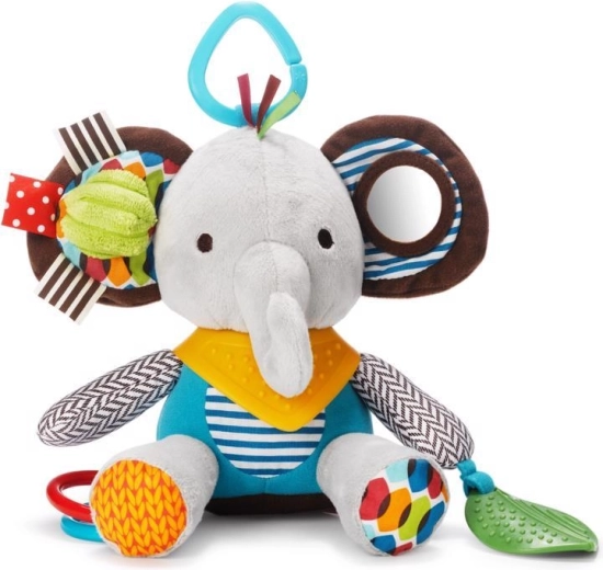 Jouet d’éveil Skip Hop sur anneau en C Bandana Buddies, petit éléphant