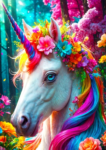 Puzzle Enjoy Licorne florale 1000 pièces