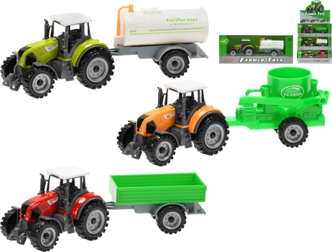 Tracteur en métal avec remorque détachable 19 cm