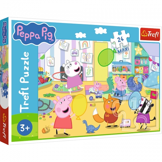 Puzzle 24 maxi – belle Peppa – Petit cochon heureux PEPPA de Trefl