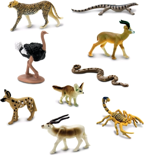 9 mini figurines d’animaux du Sahara dans un seul tube