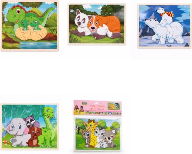 Puzzle en bois animaux 22,5 × 14,5 cm