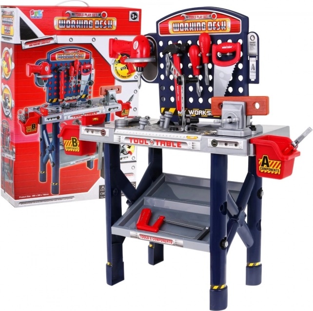 Grande atelier pour enfants 3+ Établi 55 pcs + Tournevis électrique + Fonctions interactives