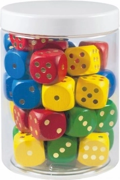 DETOA cubes de jeu en bois dans un tube, 34 pcs