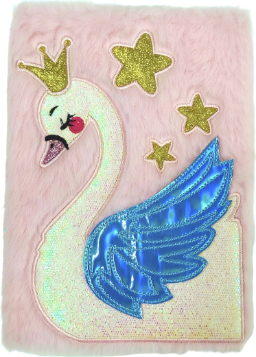 Carnet en peluche A5 avec motif cygne