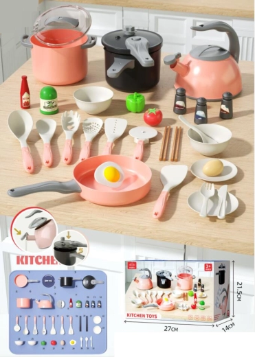 Set de cuisine enfant 32 pièces rose