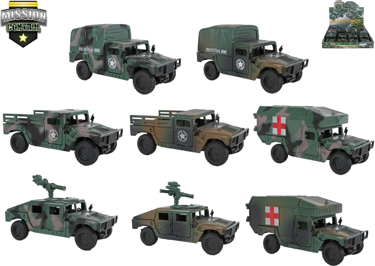 Véhicule militaire tout-terrain Mission Control à inertie 13–15 cm (8 pcs)