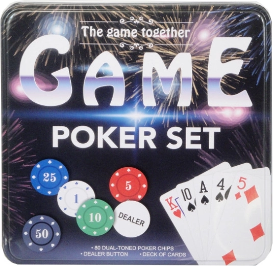Set de poker dans une boîte métallique