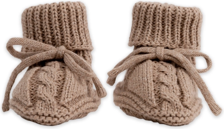 Chaussons tricotés Lodger Knit Cable Fudge 0–6 mois