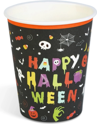Gobelets en papier Happy Halloween 250 ml, 8 pièces