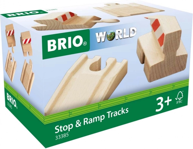 Brio Stop & Ramp Tracks – rails de fin de voie et rampes pour circuit de train en bois