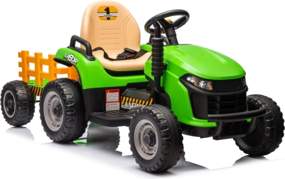 Tracteur électrique pour enfants avec remorque – vert