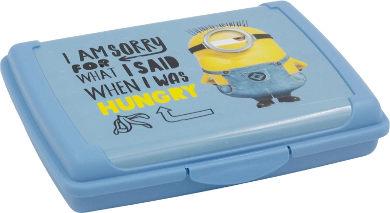 Boîte à goûter Minions avec fermeture à clic 17 × 13 × 3,5 cm bleue