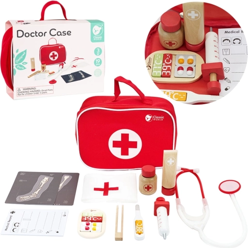 Set de Docteur Classique en Bois Classic World 19 pcs