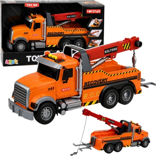 Camion de remorquage jouet avec grue et crochet, lumières et sons 1:18 - 1 pièce