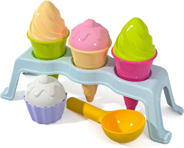 ANDRONI ensemble de moules à sable – glace sur présentoir, 10 pièces