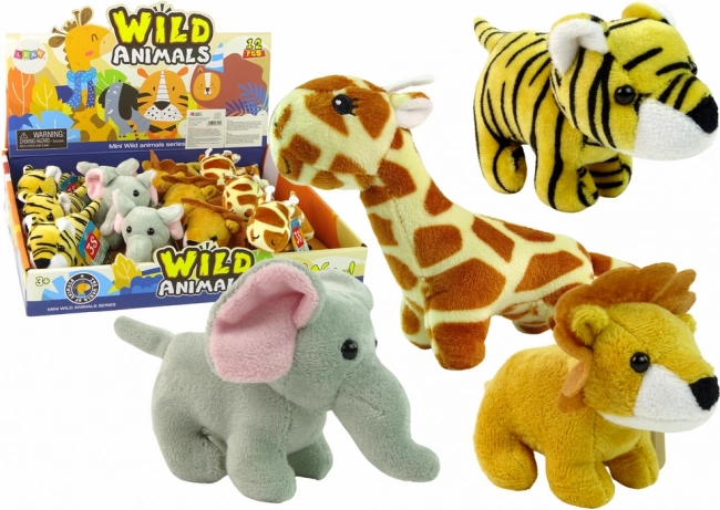 Mini animaux en peluche Safari, 4 modèles