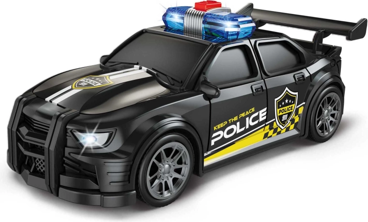 Voiture de police avec effets lumineux et sonores, 16 cm