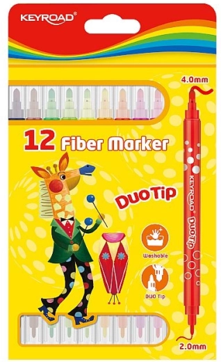 Feutres Keyroad Duo, set de 12 couleurs