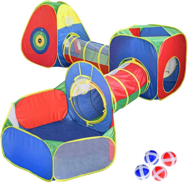 centre de jeu pour enfants 5-en-1 – ensemble de tentes pliables avec tunnels