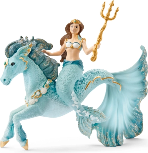 Schleich bayala sirène Eyela sur une licorne sous-marine