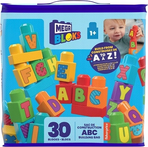 Mega Bloks First Builders ABC – blocs colorés avec lettres dans un sac