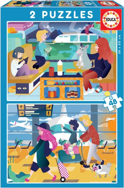 EDUCA Puzzle Voyage 2x48 pièces