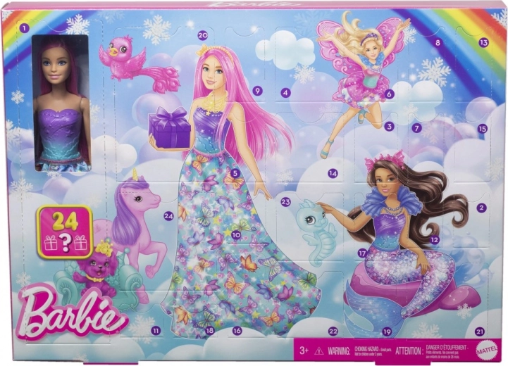 Calendrier de l’Avent Barbie Dreamtopia avec poupée et 24 surprises
