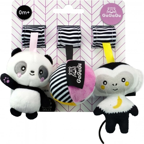 Jouet en peluche suspendu Singe et Panda GaGaGu