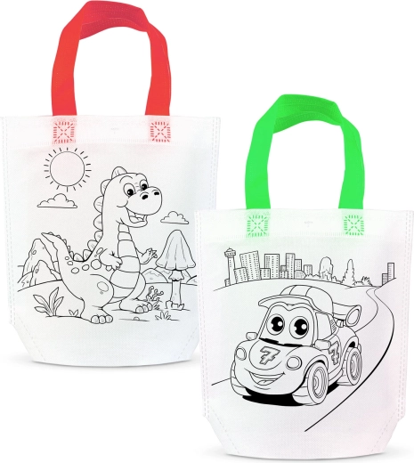 Sac cadeau à colorier avec 4 feutres - 1 pièce