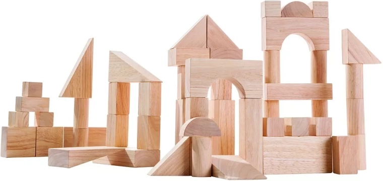PlanToys construction naturelle en bois – 50 pièces