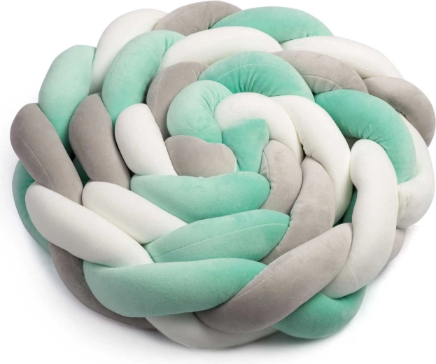 Design tricoté stylé en tons menthe–gris