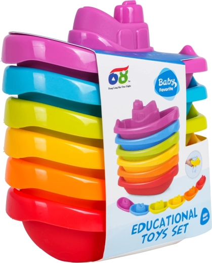 Ensemble de petits bateaux de bain colorés - 6 pièces