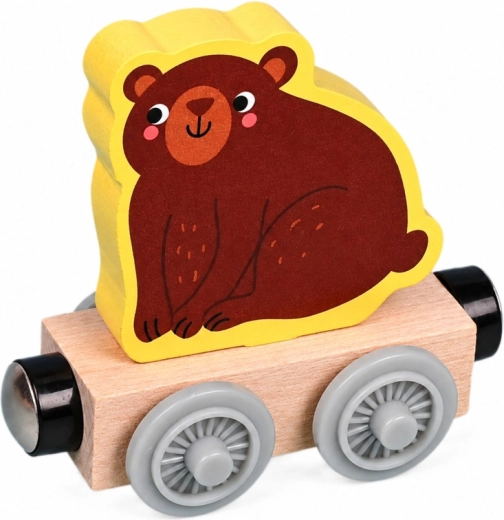 Animaux colorés sur les wagons