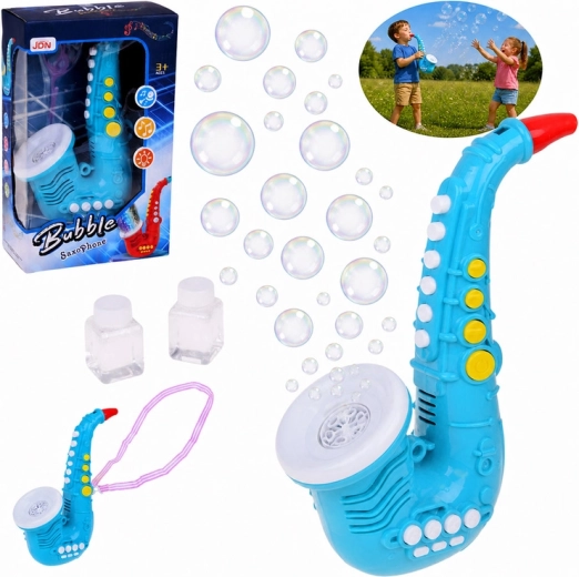 Machine à bulles en forme de saxophone avec musique et lumières LED