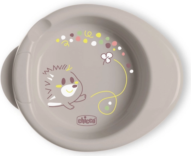 Assiette thermique antidérapante Chicco Warmy maintenant les aliments au chaud grise 6m+