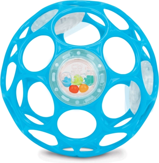 Balle hochet Oball bleue 10 cm