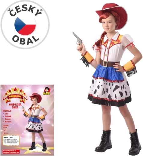 Costume de carnaval pour enfant, fille cow-boy, 110–120 cm