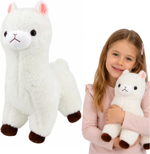 Alpaga en peluche à câliner blanc 28 cm - 1 pièce