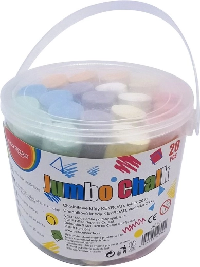 Craies de trottoir Keyroad Jumbo, seau 20 pcs