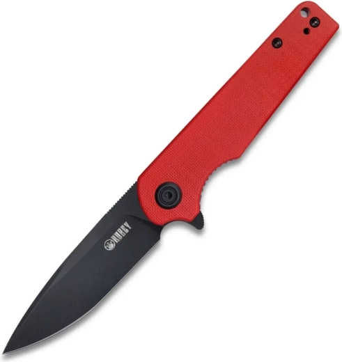 Kubey Wolverine KU233E couteau de poche 7,4 cm, dark stonewash, G10 rouge