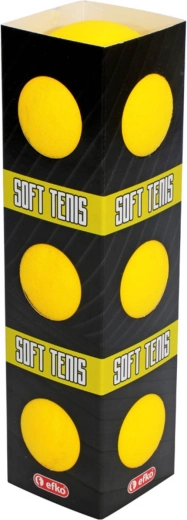 Balles en mousse pour soft tennis EFKO jaunes 6,5 cm (3 pcs)