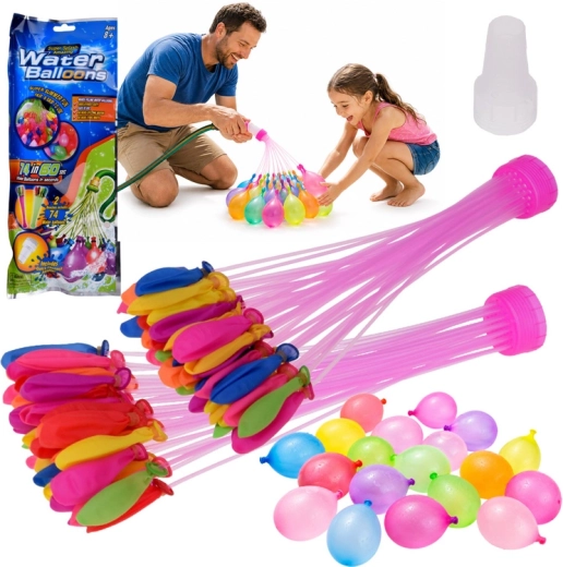 Ballons d’eau à remplissage rapide 74 pcs avec adaptateur pour tuyau d’arrosage