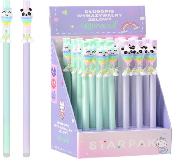 Stylo gel effaçable sirène - 1 pièce
