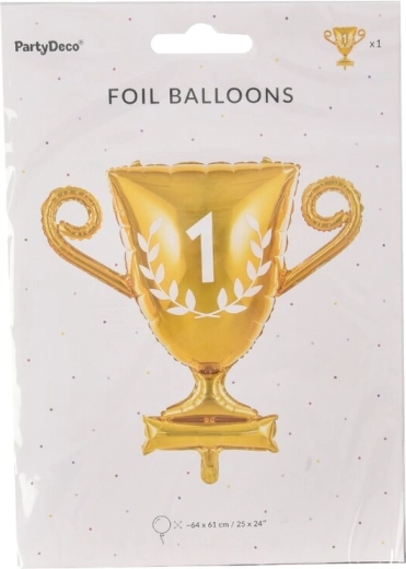 Ballon en aluminium en forme de coupe dorée