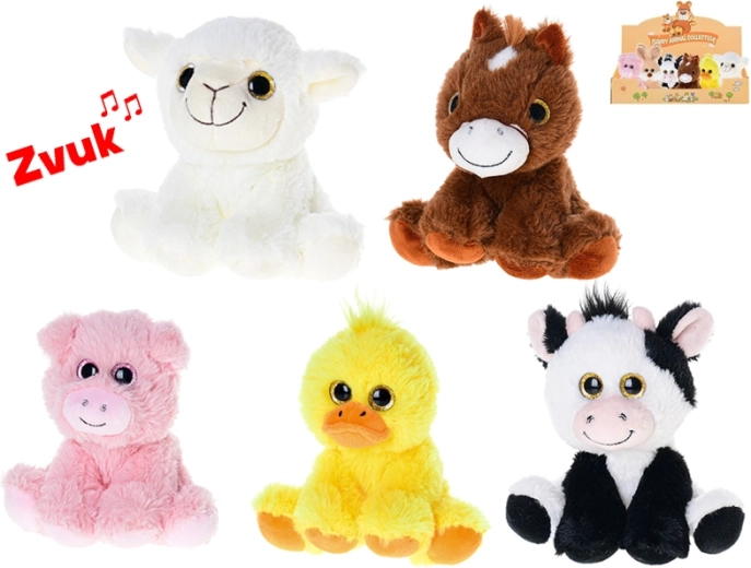 Peluches d’animaux de la ferme avec son 14 cm