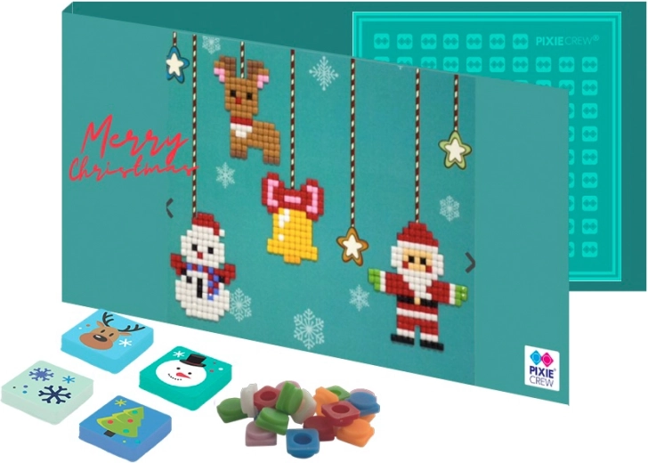 Carte postale et carte de vœux de Noël Pixie Crew avec cadeau à l’intérieur